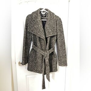 RW&CO. Black and White Textured Trench Coat